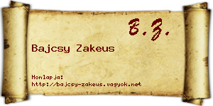 Bajcsy Zakeus névjegykártya